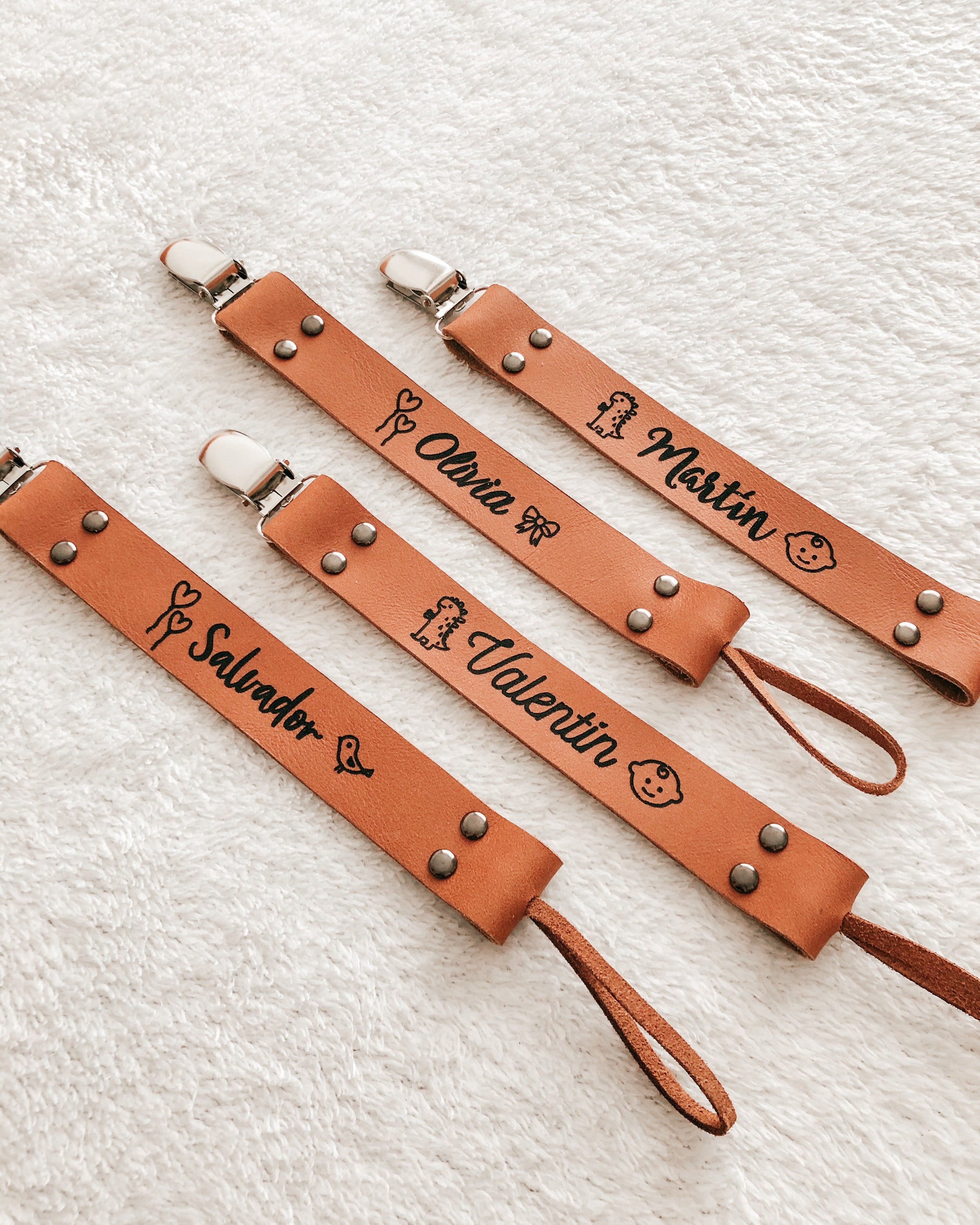 Custom Leather Pacifier Clip — Handcrafted for Your Baby’s First Moments