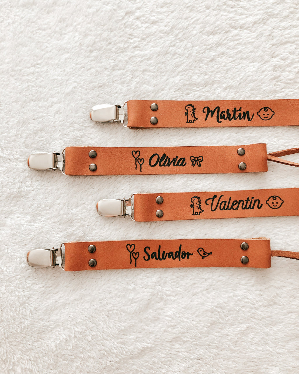 Custom Leather Pacifier Clip — Handcrafted for Your Baby’s First Moments