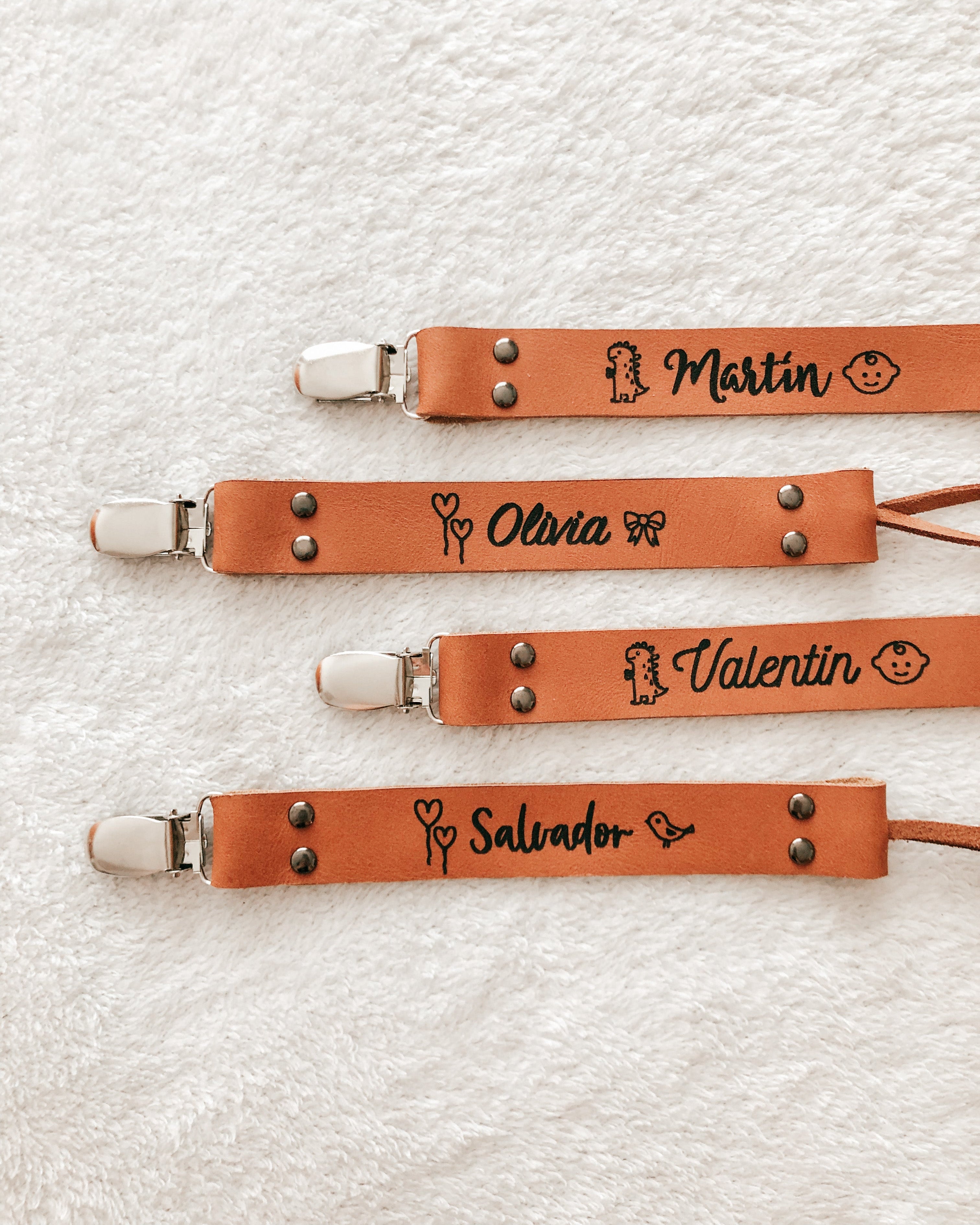 Custom Leather Pacifier Clip — Handcrafted for Your Baby’s First Moments