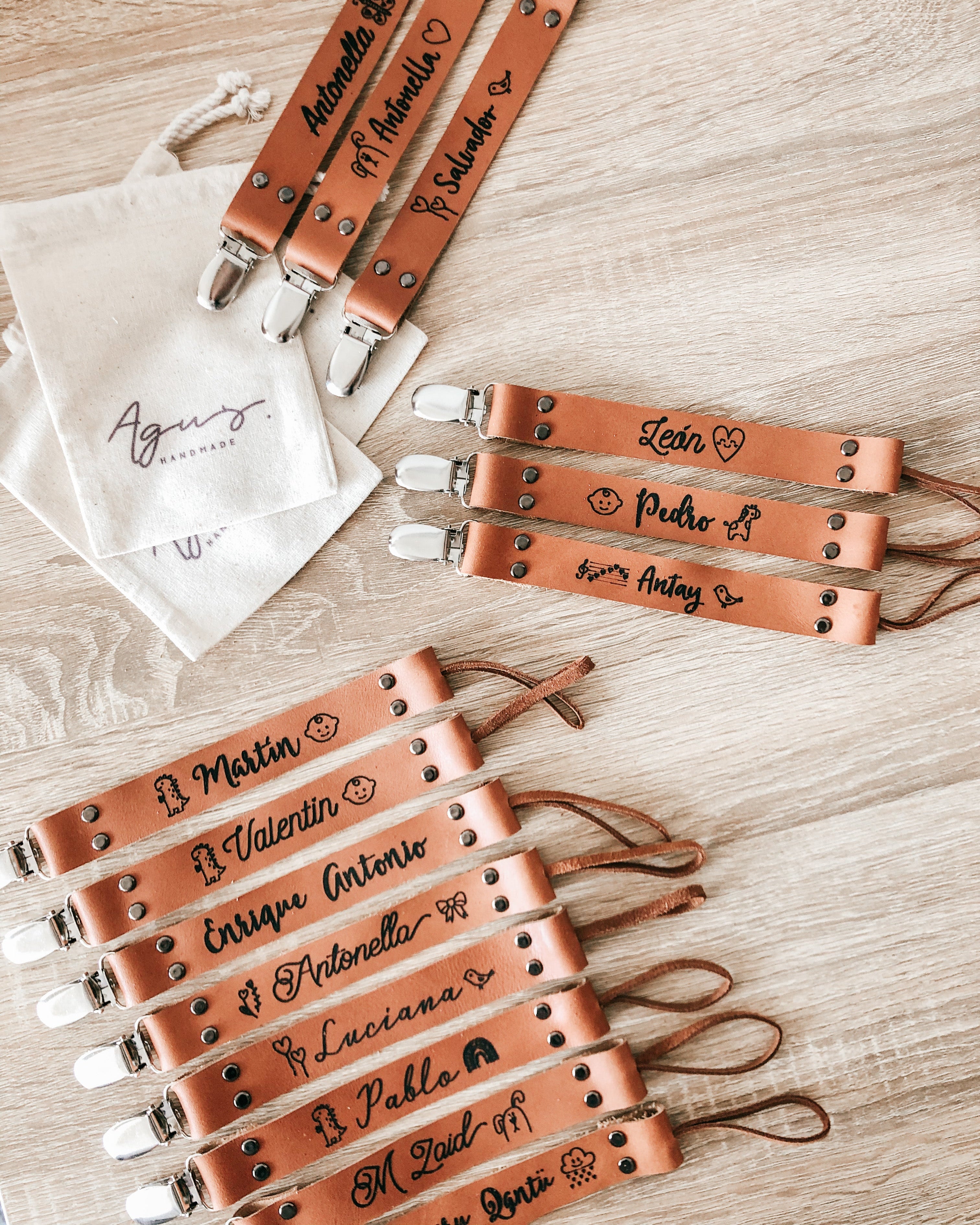 Custom Leather Pacifier Clip — Handcrafted for Your Baby’s First Moments