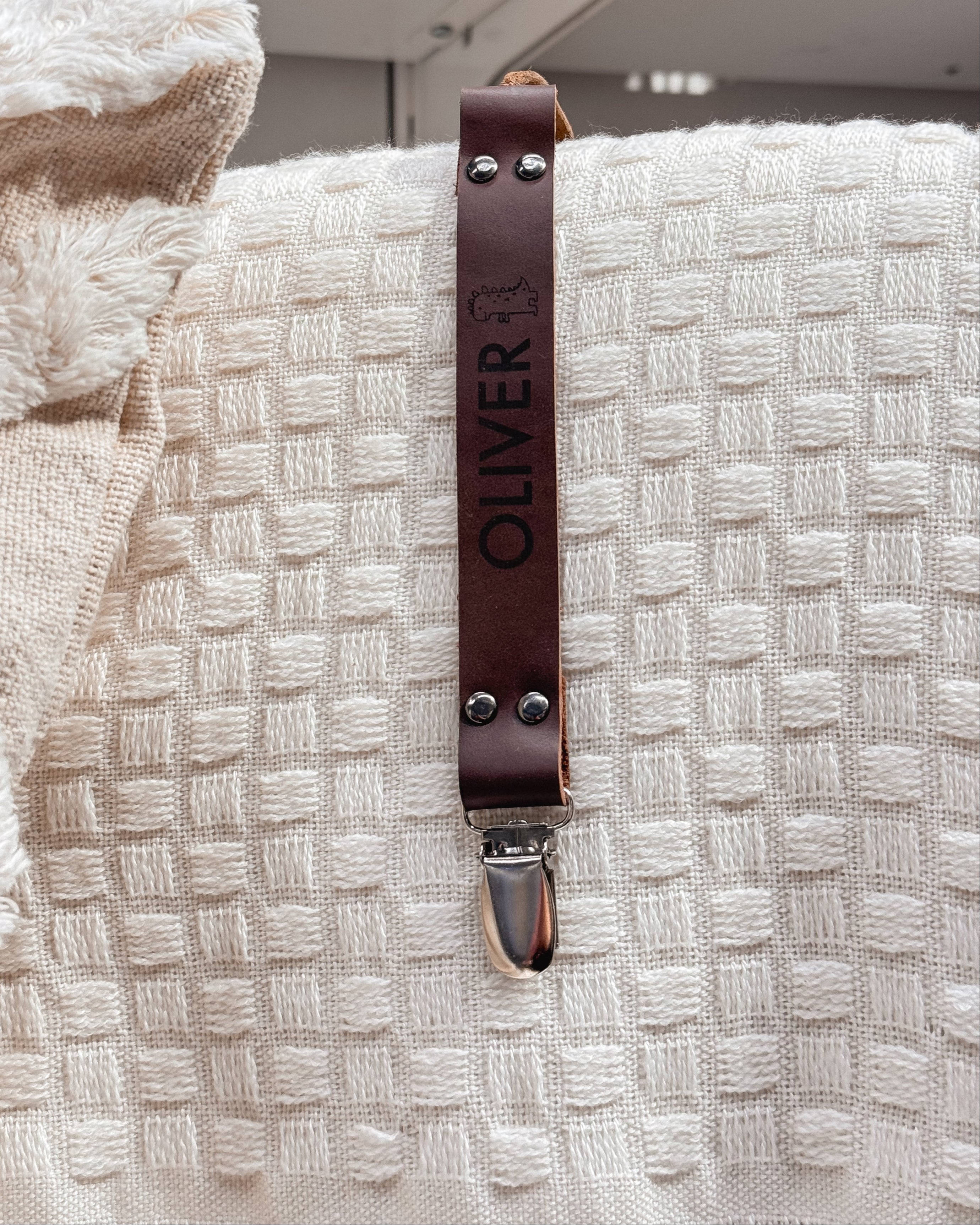 Custom Leather Pacifier Clip — Handcrafted for Your Baby’s First Moments